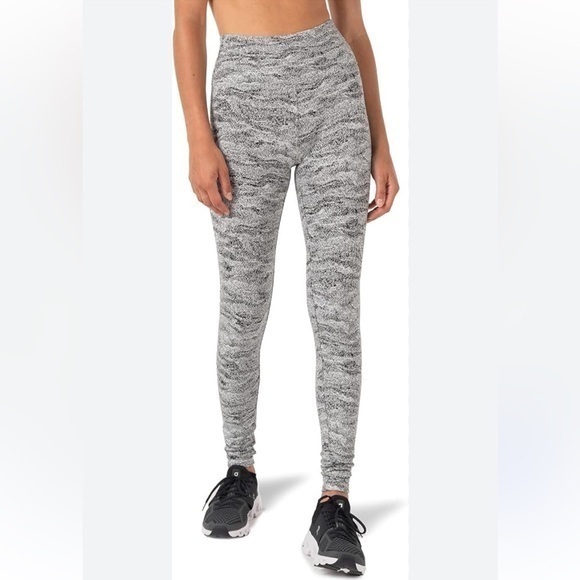 Kyodan Pants - Kyodan High Waist Soft Jacquard Marble Women's Small white Gray Leggings